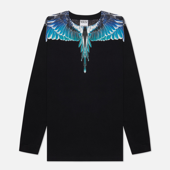 Мужской лонгслив Marcelo Burlon Wings Basic Black/Turquoise