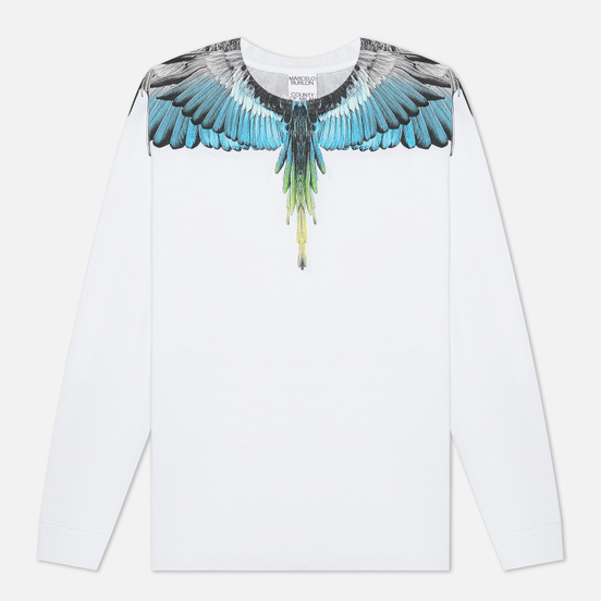 Мужской лонгслив Marcelo Burlon Wings Regular White/Light Blue