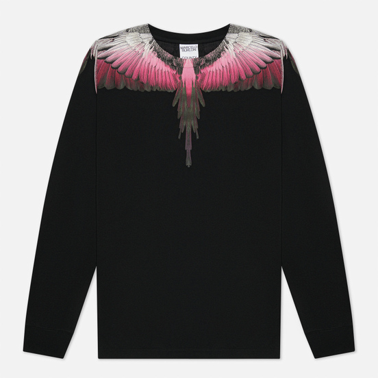 Мужской лонгслив Marcelo Burlon Wings Regular Black/Fuchsia