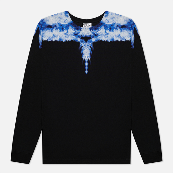 Мужской лонгслив Marcelo Burlon Smoke Wings Regular Black/DustyBlue