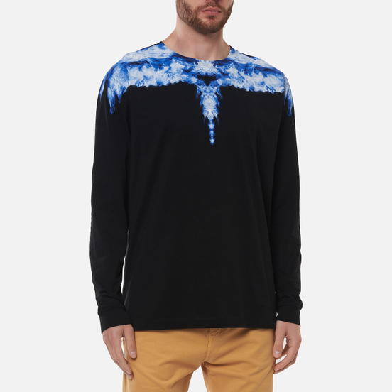 Мужской лонгслив Marcelo Burlon Smoke Wings Regular Black/DustyBlue