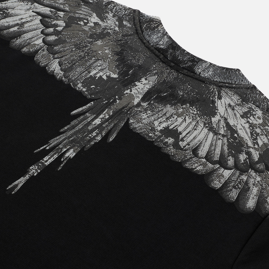 Мужская толстовка Marcelo Burlon Camou Wings Regular Crewneck Black/Dark Grey