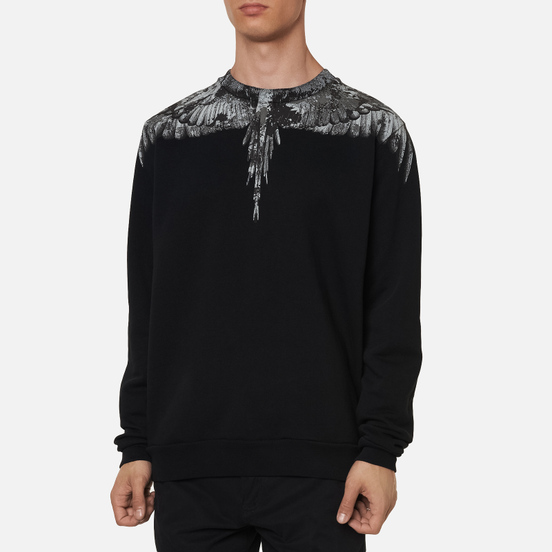 Мужская толстовка Marcelo Burlon Camou Wings Regular Crewneck Black/Dark Grey