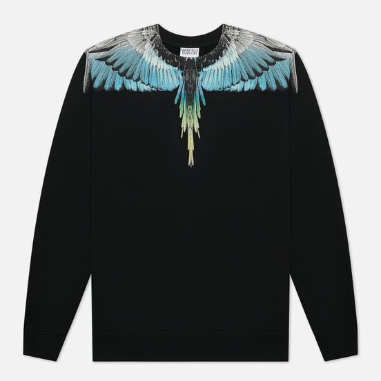 Мужская толстовка Marcelo Burlon Wings Regular Crewneck Black/Light Blue