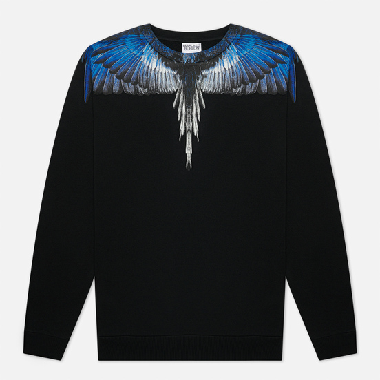 Мужская толстовка Marcelo Burlon Wings Regular Crewneck Black/Blue