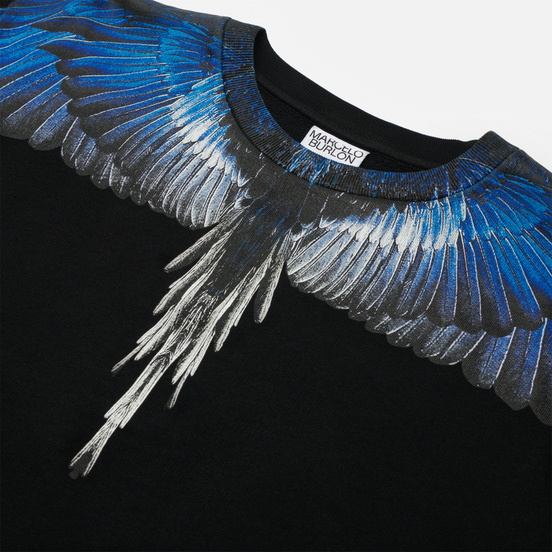 Мужская толстовка Marcelo Burlon Wings Regular Crewneck Black/Blue
