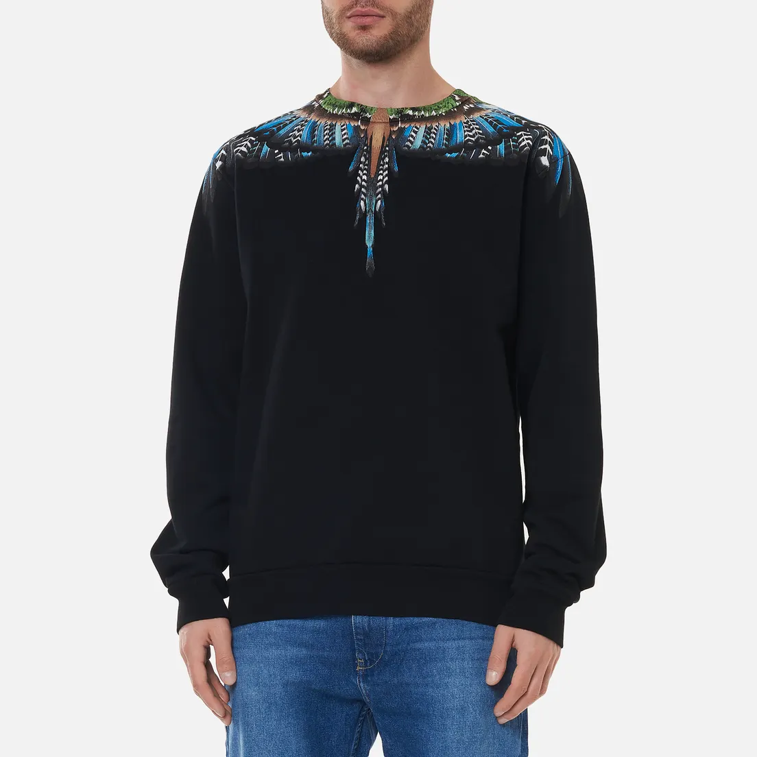 Marcelo Burlon Мужская толстовка Grizzly Wings Regular Crewneck