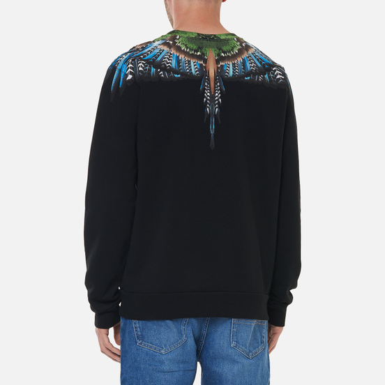 Мужская толстовка Marcelo Burlon Grizzly Wings Regular Crewneck Black/Light Blue