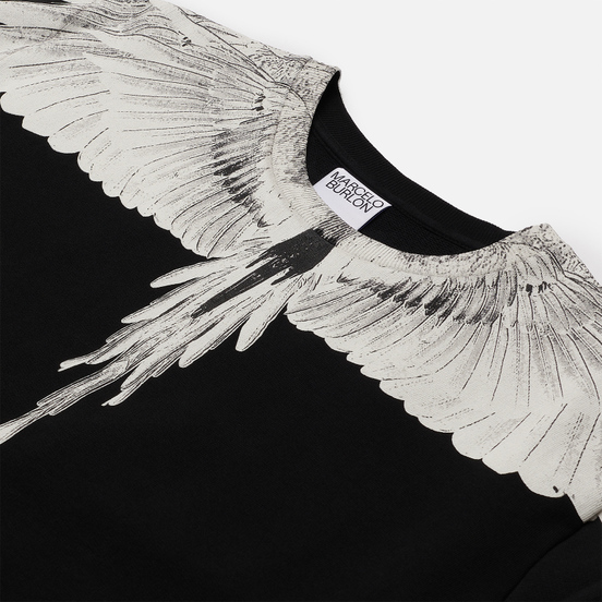 Мужская толстовка Marcelo Burlon Wings Regular Crewneck Black/White