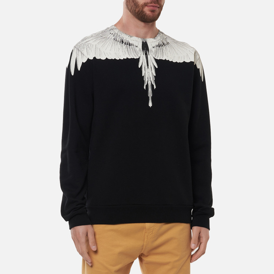 Мужская толстовка Marcelo Burlon Wings Regular Crewneck Black/White