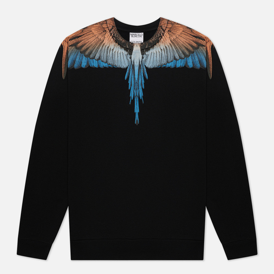Мужская толстовка Marcelo Burlon Wings Regular Crewneck Black/Orange