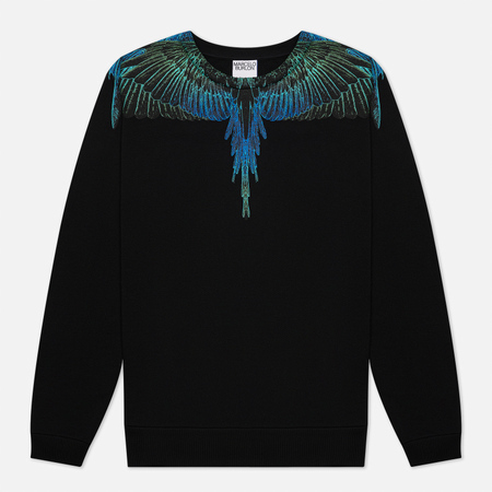 Мужская толстовка Marcelo Burlon Wings Regular Crewneck, цвет чёрный, размер S