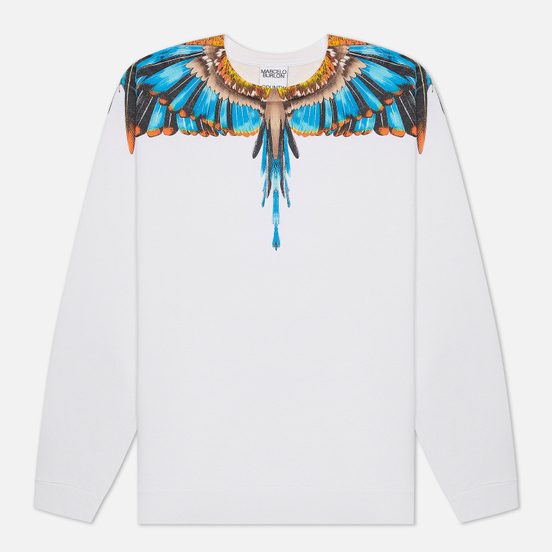 Мужская толстовка Marcelo Burlon Grizzly Wings Regular Crewneck White/Light Blue