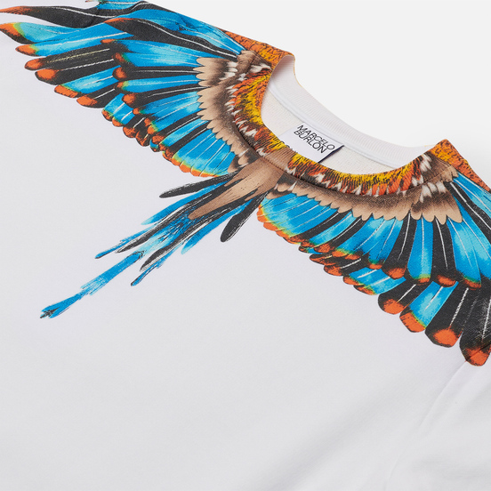Мужская толстовка Marcelo Burlon Grizzly Wings Regular Crewneck White/Light Blue