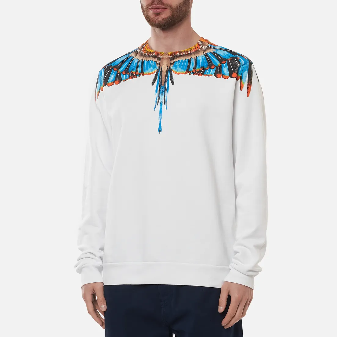 Marcelo Burlon Мужская толстовка Grizzly Wings Regular Crewneck