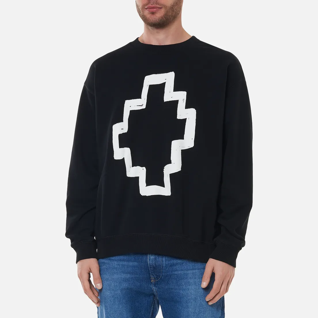 Marcelo Burlon Мужская толстовка Tempera Cross Over Crewneck