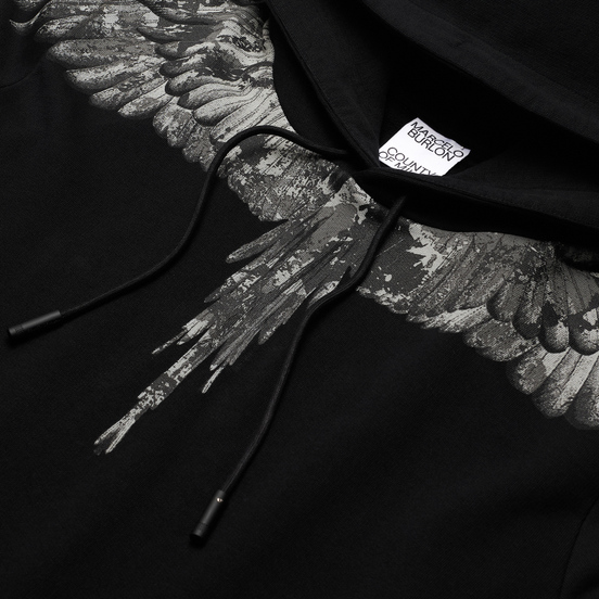 Мужская толстовка Marcelo Burlon Camou Wings Regular Hoodie Black/Dark Grey
