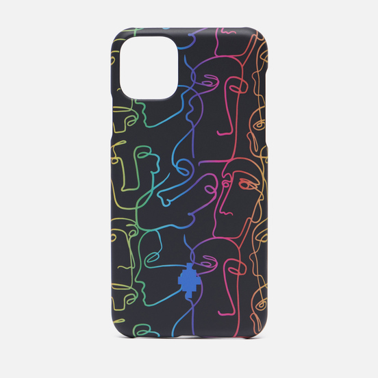 Чехол Marcelo Burlon All Over Faces iPhone 11 Pro Max Black/Rainbow