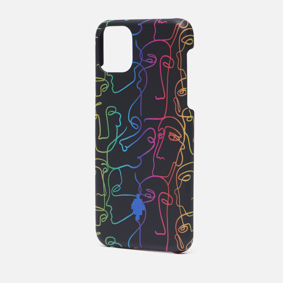 Чехол Marcelo Burlon All Over Faces iPhone 11 Pro Max Black/Rainbow