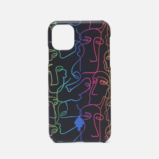 Чехол Marcelo Burlon All Over Faces iPhone 11 Black/Rainbow