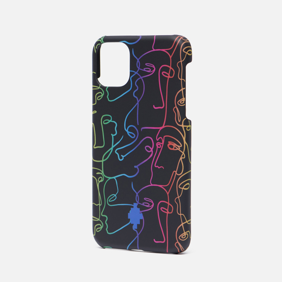 Чехол Marcelo Burlon All Over Faces iPhone 11 Black/Rainbow