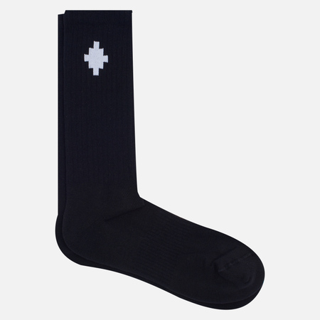 Носки Marcelo Burlon Cross Sideway Midhigh, цвет чёрный, размер 40-46 EU