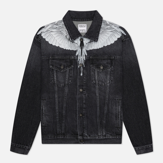 Мужская джинсовая куртка Marcelo Burlon Wings Stonewash Slim Denim Black/White