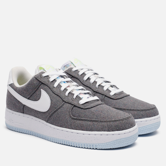 Мужские кроссовки Nike Air Force 1 07 Recycled Canvas Iron Grey/White/Barely Volt