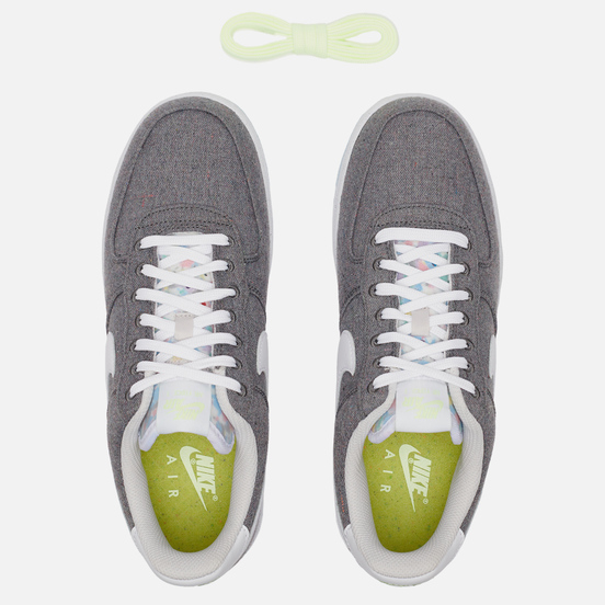 Мужские кроссовки Nike Air Force 1 07 Recycled Canvas Iron Grey/White/Barely Volt