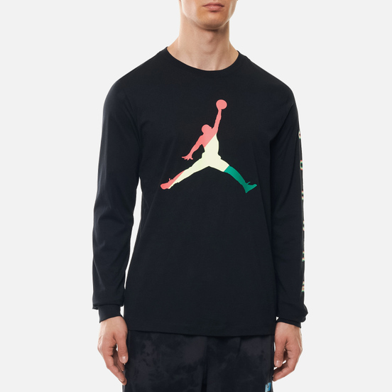 Мужской лонгслив Jordan Sport DNA Crew Black/Hot Punch/Barely Volt