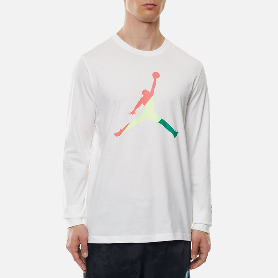 Мужской лонгслив Jordan Sport DNA Crew White/Hot Punch/Barely Volt