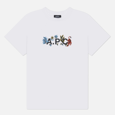 Мужская футболка A.P.C. Auguste GOTS, цвет белый