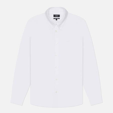 Мужская рубашка A.P.C. Greg Logo, цвет белый, размер XXL