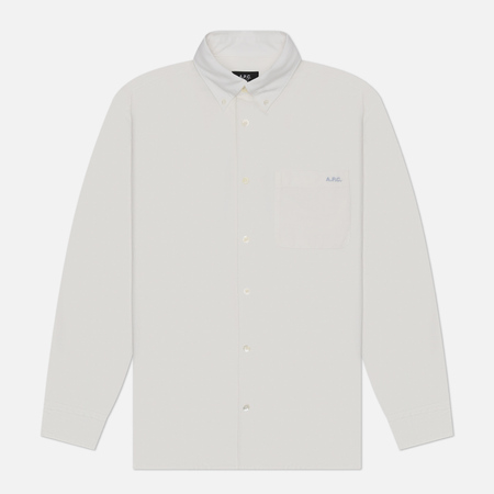 Мужская рубашка A.P.C. Mateo Logo, цвет белый