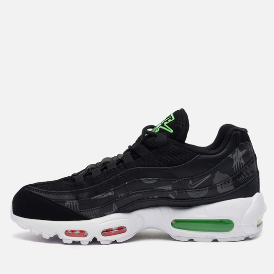 Мужские кроссовки Nike Air Max 95 Worldwide Pack Black/White/Green Strike/Flash Crimson