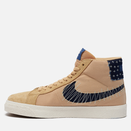 Мужские кроссовки Nike SB Zoom Blazer Mid Sashiko Sesame Sesame/Mystic Navy/Sail/Gum Light Brown