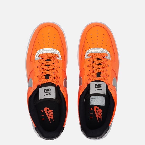 Кроссовки Nike x 3M Air Force 1 07 LV8 Total Orange/Metallic Silver/Black