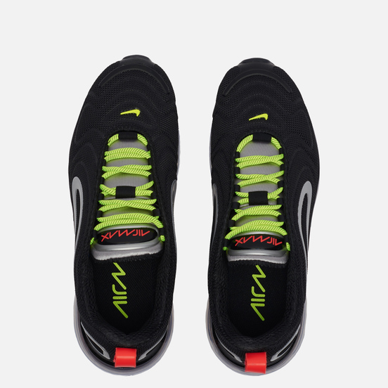 Женские кроссовки Nike Air Max 720 Black/Metallic Silver/Medium Violet/Volt