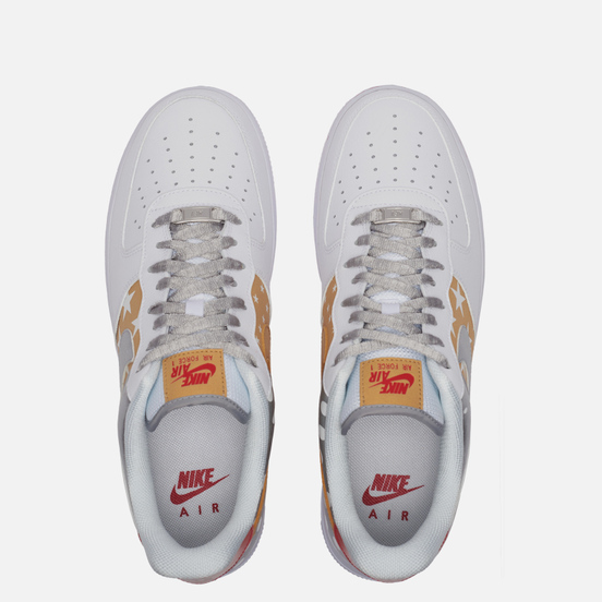 Кроссовки Nike Wmns Air Force 1 07 Dots And Stars White/Metallic Silver/Metallic Gold