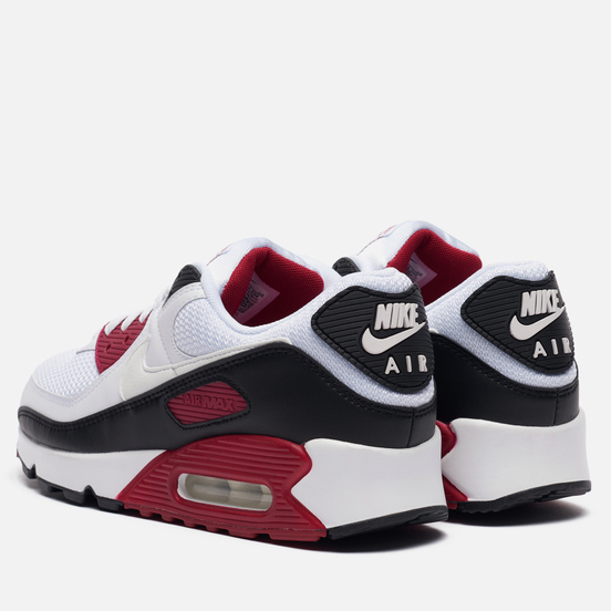 Мужские кроссовки Nike Air Max 90 White/White/New Maroon/Black