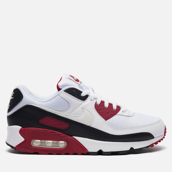Мужские кроссовки Nike Air Max 90 White/White/New Maroon/Black