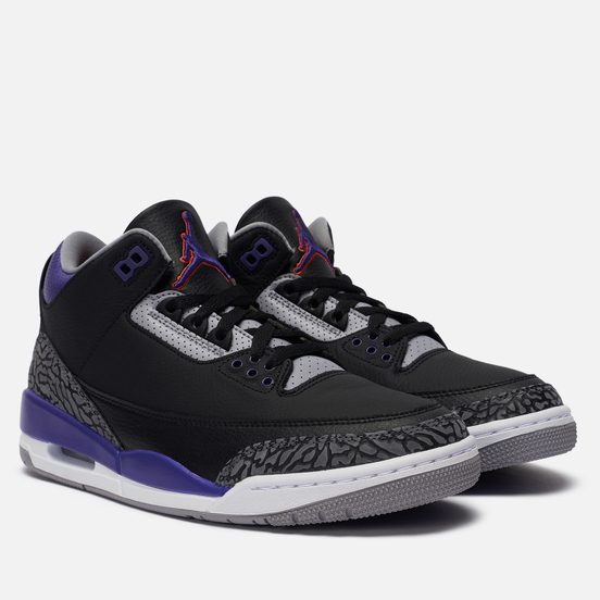 Мужские кроссовки Jordan Air Jordan 3 Retro Black/Court Purple/Cement Grey/White