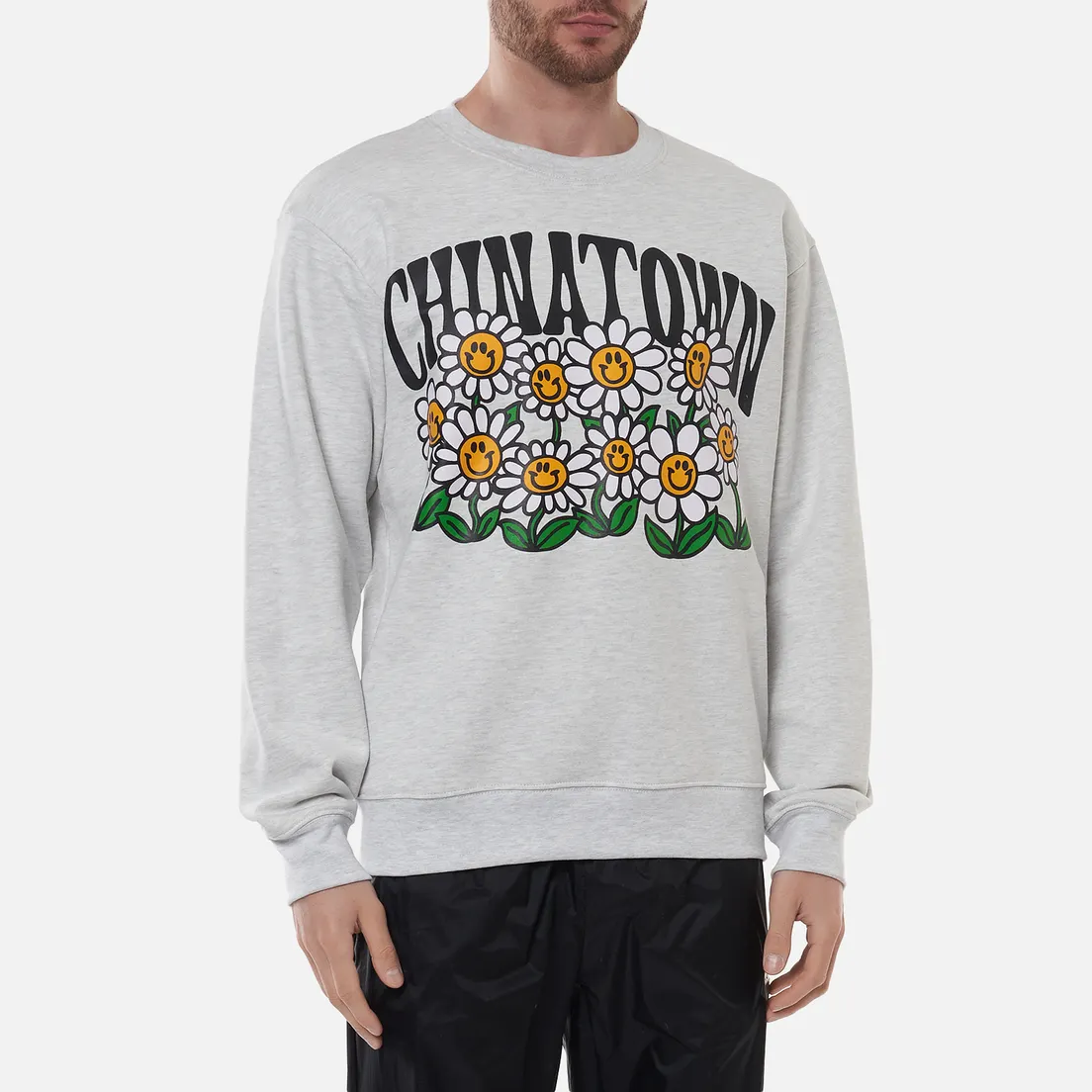Chinatown Market Мужская толстовка Smiley Flower Power Crew Neck