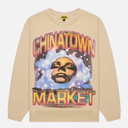 Мужская толстовка Chinatown Market Through The Foam Crew Neck, цвет бежевый, размер L