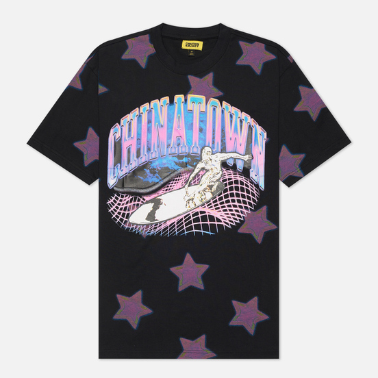 Мужская футболка Chinatown Market Ride The Wave Glitch Black