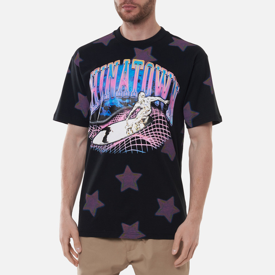 Мужская футболка Chinatown Market Ride The Wave Glitch Black