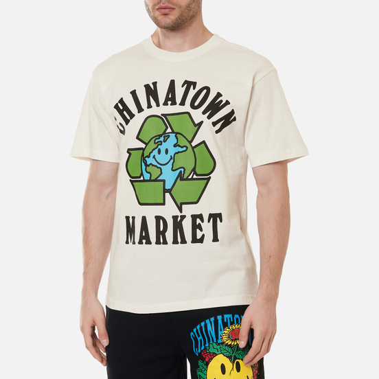 Мужская футболка Chinatown Market Recycle Global Cream