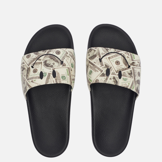 Сланцы Chinatown Market Smiley Money Line Slides Black
