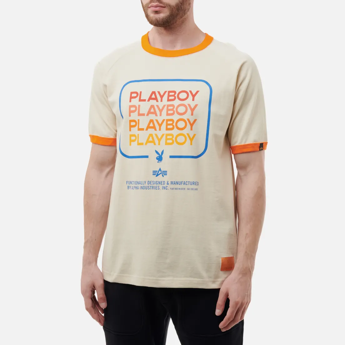 Alpha Industries Мужская футболка x Playboy Multi Stack Ringer