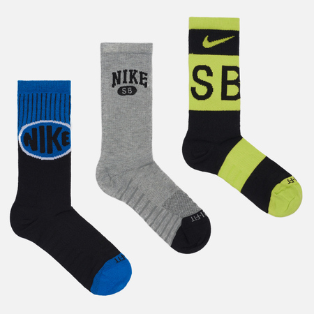 Комплект носков Nike SB 3-Pack Everyday Lightweight Max Crew, цвет комбинированный, размер 38-42 EU